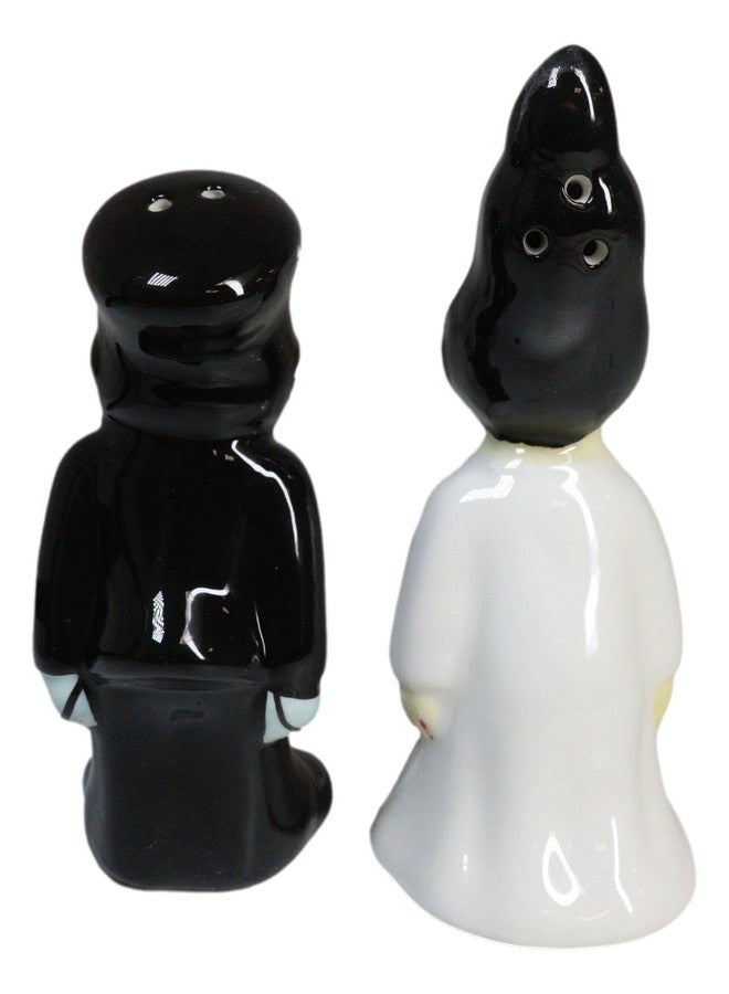 Ebros Gift Day Of The Dead Gothic Mr And Mrs Frankenstein Monster Kissing Ceramic Salt Pepper Shakers Figurine Set Halloween Skulls Skeletons Accent - Image 4