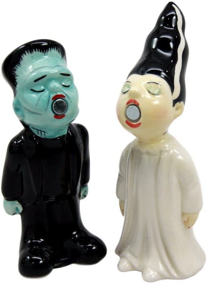 Ebros Gift Day Of The Dead Gothic Mr And Mrs Frankenstein Monster Kissing Ceramic Salt Pepper Shakers Figurine Set Halloween Skulls Skeletons Accent - Image 5