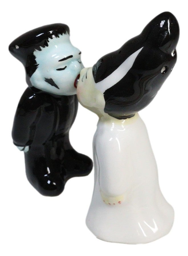 Ebros Gift Day Of The Dead Gothic Mr And Mrs Frankenstein Monster Kissing Ceramic Salt Pepper Shakers Figurine Set Halloween Skulls Skeletons Accent - Image 3