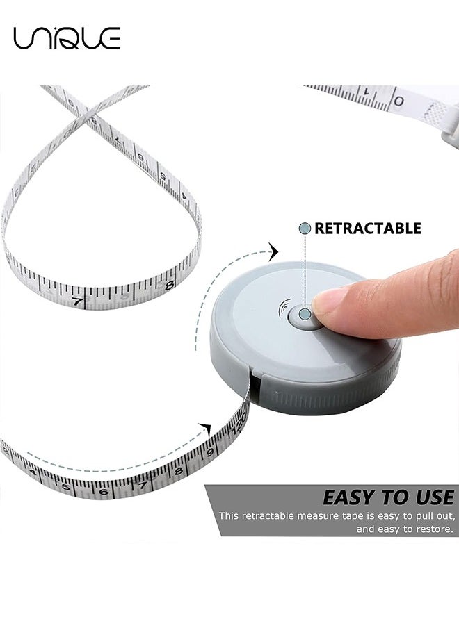 Unique 3Pcs Tape Measure - Cloth Measuring Tape - 60 Inch Measuring Tape - Sewing Tailor Accessories - Double Scale Soft Tape Measure - Retractable Cloth Tape Measure (Blue/Pink/Green)  - Image 4