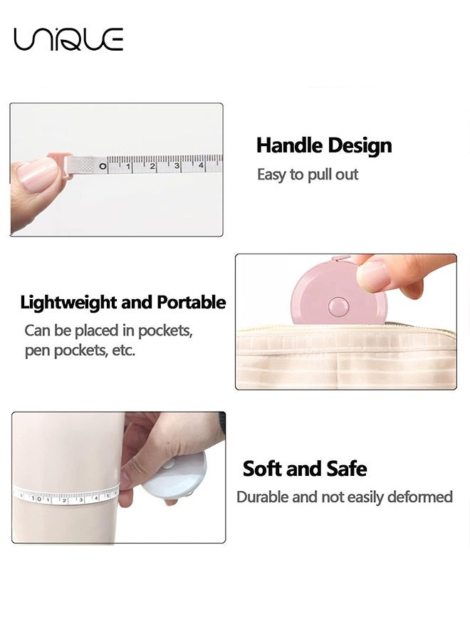 Unique 3Pcs Tape Measure - Cloth Measuring Tape - 60 Inch Measuring Tape - Sewing Tailor Accessories - Double Scale Soft Tape Measure - Retractable Cloth Tape Measure (Blue/Pink/Green)  - Image 5