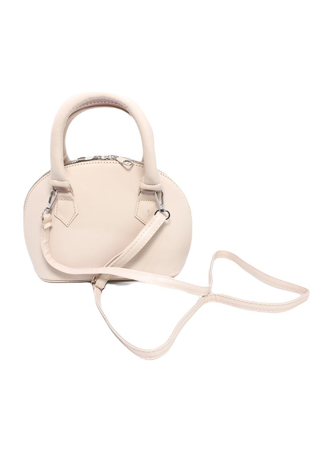 Glitter Women Bag with Cross hand - Beige - Image 3