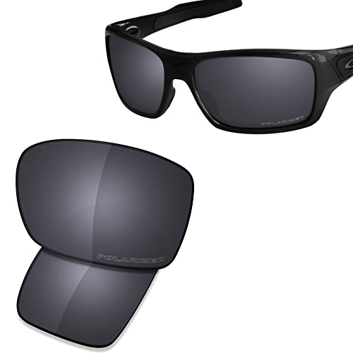 SAUCER Premium Replacement Lenses for Oakley Turbine OO9263 Sunglasses High Defense - Shield Black Polarized - Image 2