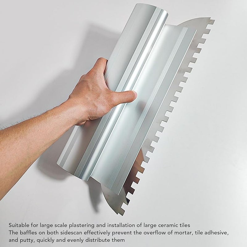 16 Inch Square Notch Trowel for Tile Adhesive and Flooring Masonry Work - Image 3
