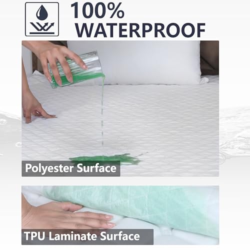 DAKSH Polycotton 100% Waterproof Quilted Mattress Protector, Ultra Soft & Breathable - Corner Elastic Bands Noiseless Bed Cover Double Size Bed, Machine Washable - 72x72 Inch | 6x6 Feet, White - Image 4