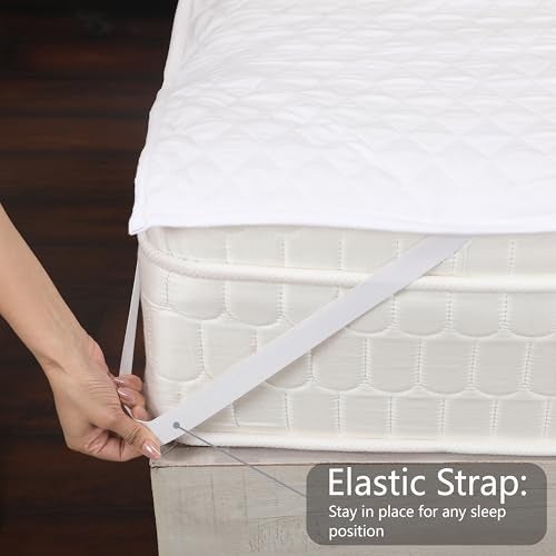 DAKSH Polycotton 100% Waterproof Quilted Mattress Protector, Ultra Soft & Breathable - Corner Elastic Bands Noiseless Bed Cover Double Size Bed, Machine Washable - 72x72 Inch | 6x6 Feet, White - Image 5