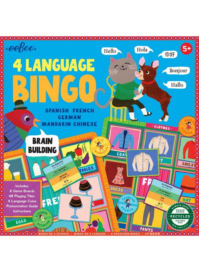 eeBoo 4 Language Bingo Game/Spanish, French, German, Mandarin Chinese/Ages 3+ - Image 3