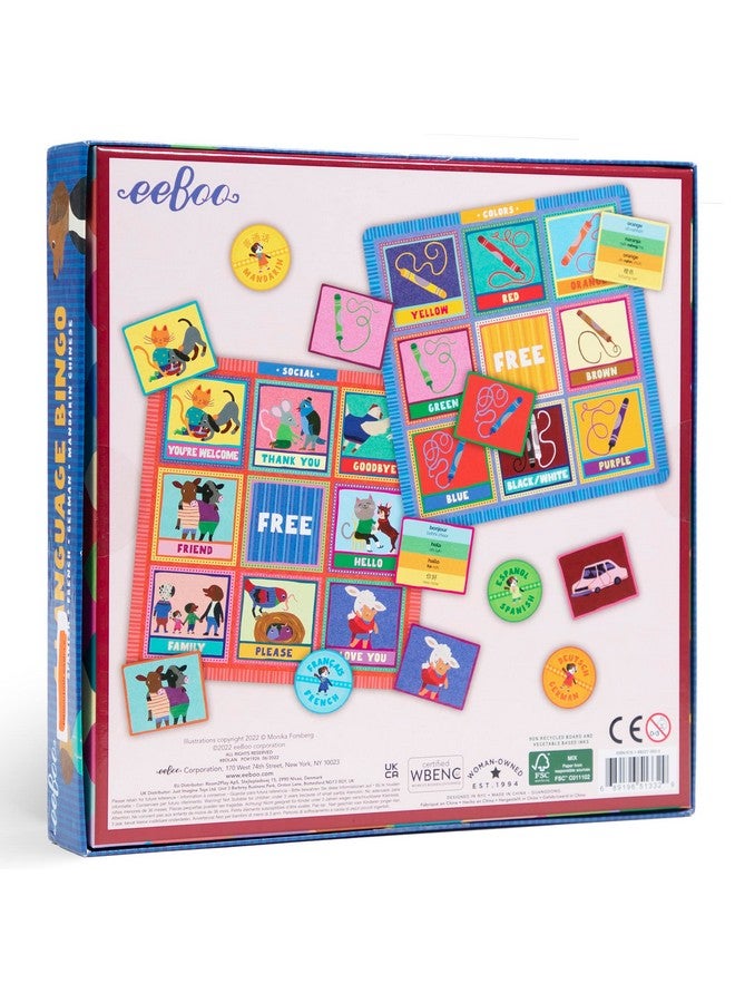 eeBoo 4 Language Bingo Game/Spanish, French, German, Mandarin Chinese/Ages 3+ - Image 2