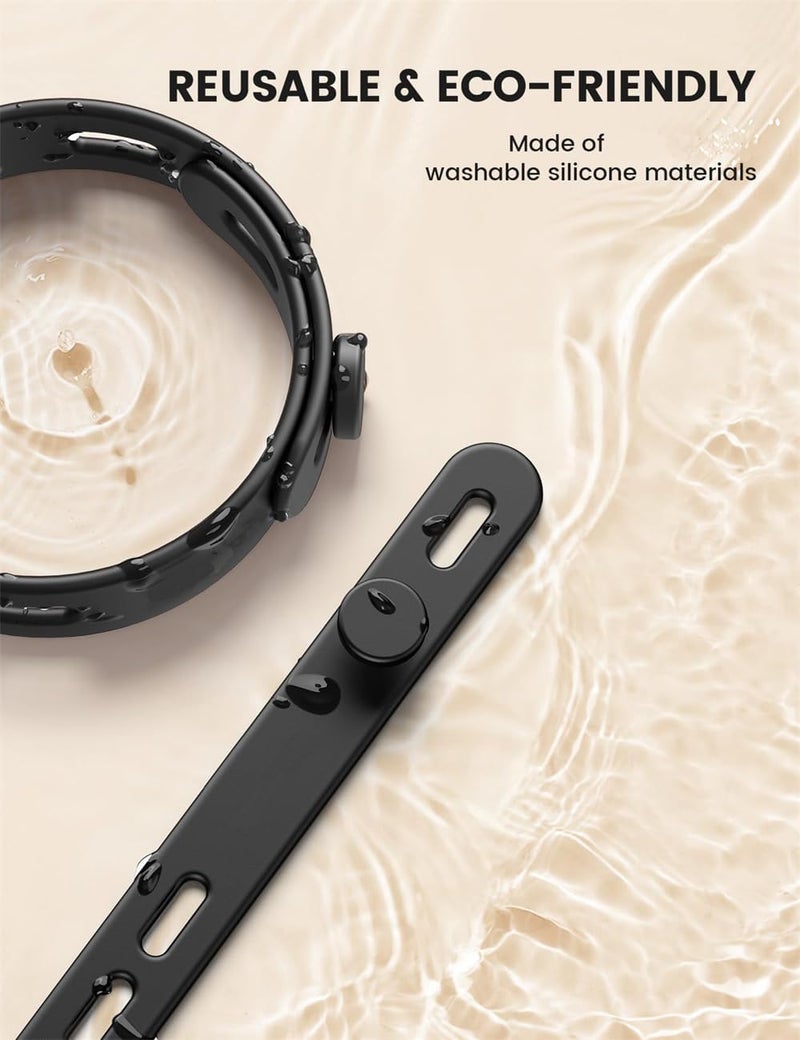 Luckam Silicone Cable Straps, Reusable Wire Organizer, Cable Ties for Earphone, Phone Charger, Computer, Fastening Cord Organizer, 10 PCS, Black - Image 4