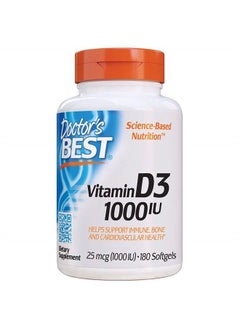 Doctor's Best Best Vitamin D3 1000 IU, Softgel Capsules, 180-Count