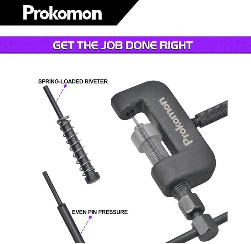 Prokomon 13 Pieces Chain Breaker Tool Kit; ATV Bike Motorcycle Chain Rivet Tool; Chain Link Removal Tool for Cam 25 to 630 Chains - Image 5