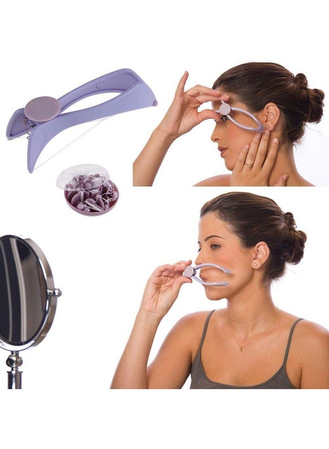 Inditradition Face and Body Hair Threading Kit | Eyebrow & Facial Hair Removal Tweezer Tool (Purple,Grey) - Image 3