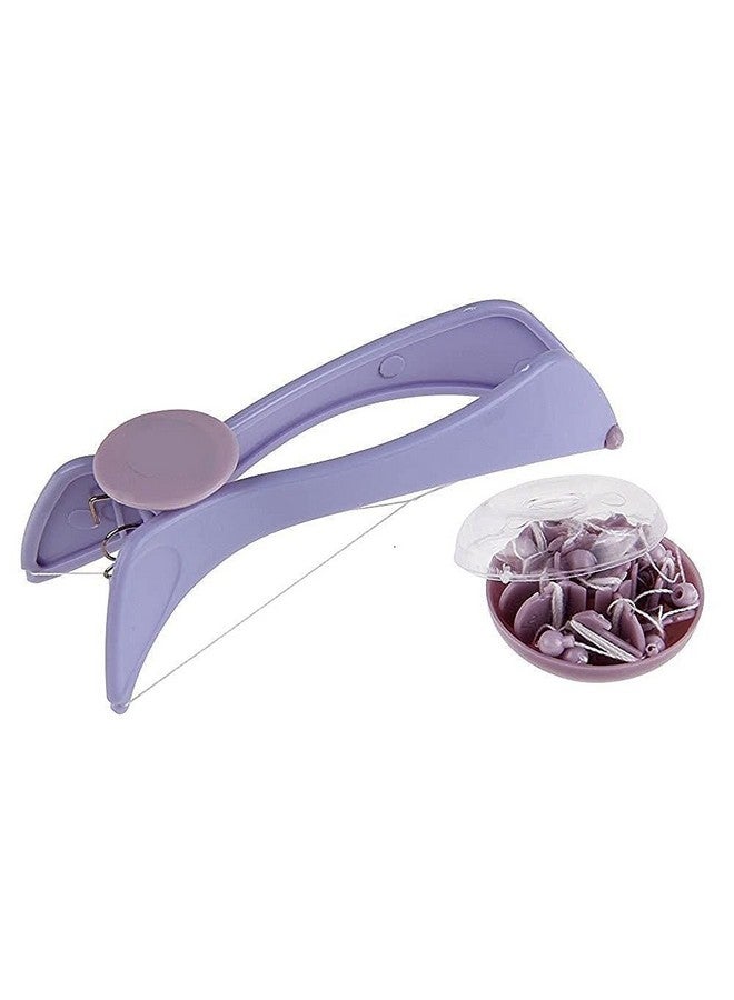 Inditradition Face and Body Hair Threading Kit | Eyebrow & Facial Hair Removal Tweezer Tool (Purple,Grey) - Image 1