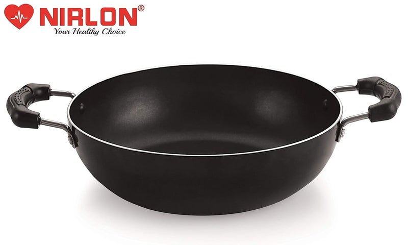 Nirlon Nirlon Non-Stick Aluminium Induction Base Cookware Deep Kadhai with Glass Lid, Black (Compatible with All Induction, Gas & stovetops) - Image 4