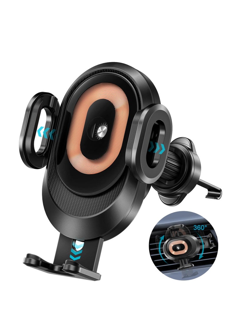 15W Qi Fast Wireless Car Charger with Auto Clamping, Touch Control Air Vent Phone Holder for iPhone 15/14/13, Samsung S23/S22, Pixel 7, and More. - Image 1