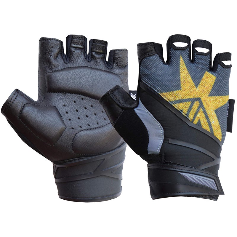 Kobo WTG-46 Weight Lifting Gym Gloves Leather Hand Protector for Fitness Training (Multi Colour) with Wrist Support - Image 4