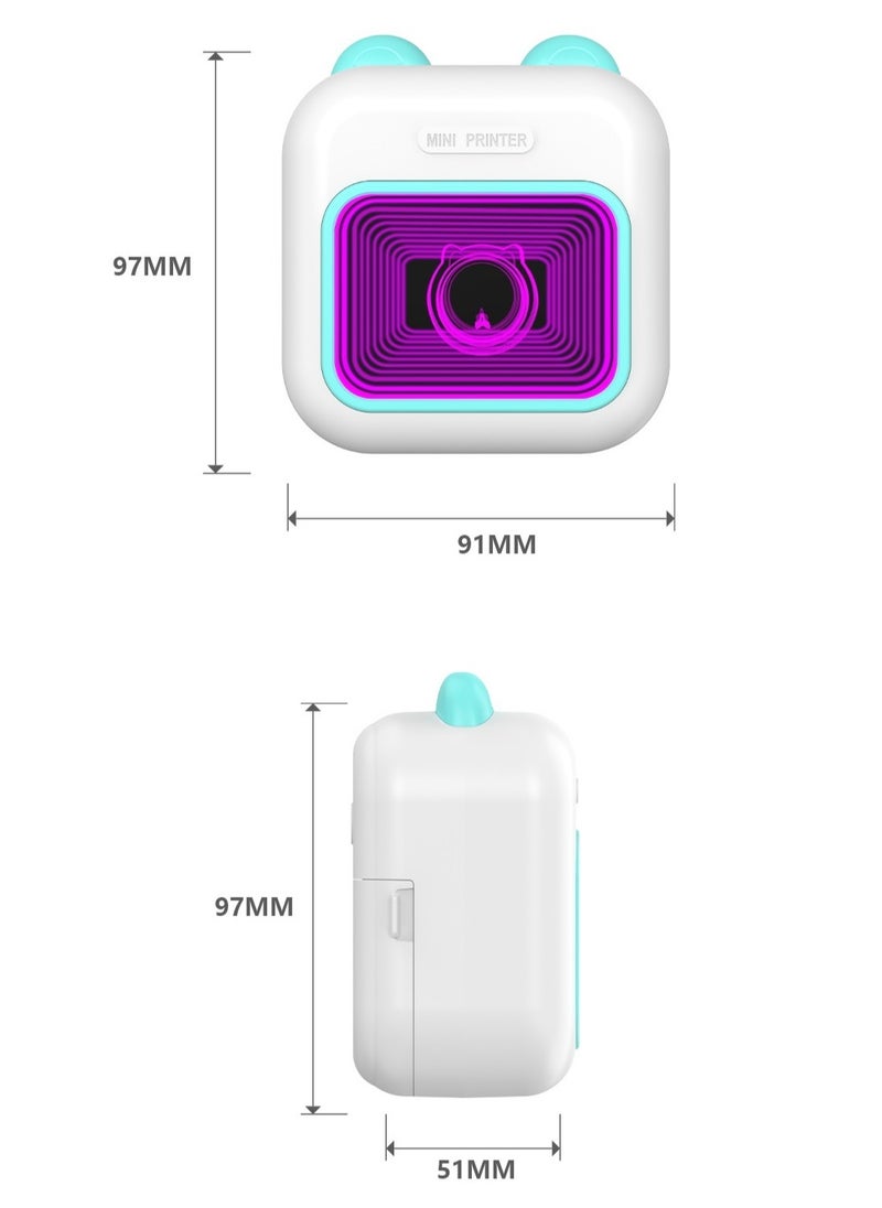 Generic - 3 in 1 Portable Printer + Night Light + Mirror, Wireless Bluetooth Photo Printer Portable Thermal Label Printer - Mini Printer, Mini Receipt Printer Compatible with IOS and Android, Pink - Image 1