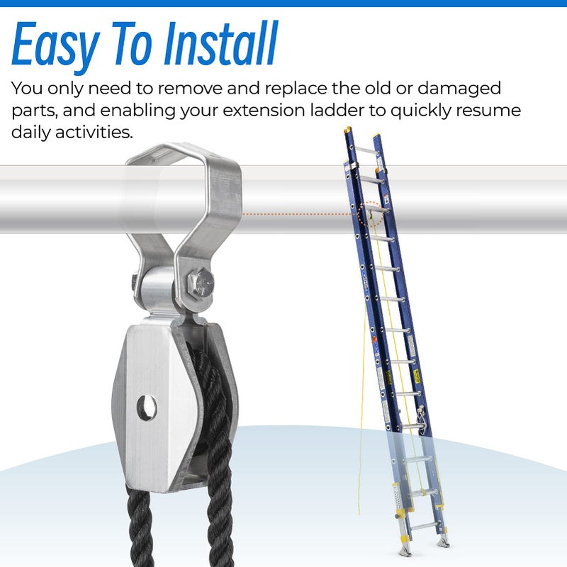 Sconva 31-12 Extension Ladder Pulley Replacement Kit Compatible With Werner Brand Aluminum & Fiberglass Extension Ladders - Image 4