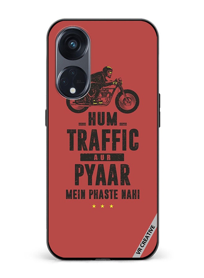 VR CREATIVE Protective Case Cover For Oppo Reno8 T 5G Traffic Aur Pyaar Design Multicolour - Image 1
