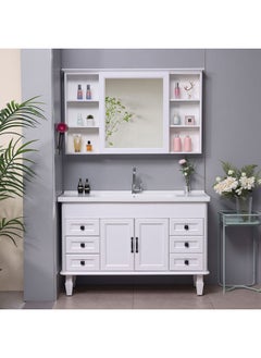Generic Washbasin Cabinet Combination Ceramic All-in-One Basin Washbasin Washbasin Small Apartment Floor-type Washbasin Cabinet Toilet-Color:Peacock Blue-62cm Cabinet With Basin And No Style  - Image 5