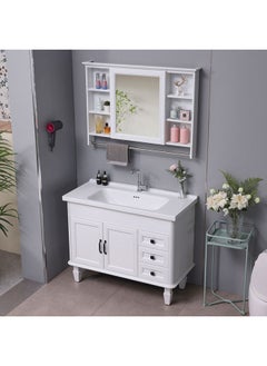 Generic Washbasin Cabinet Combination Ceramic All-in-One Basin Washbasin Washbasin Small Apartment Floor-type Washbasin Cabinet Toilet-Color:Peacock Blue-62cm Cabinet With Basin And No Style  - Image 3