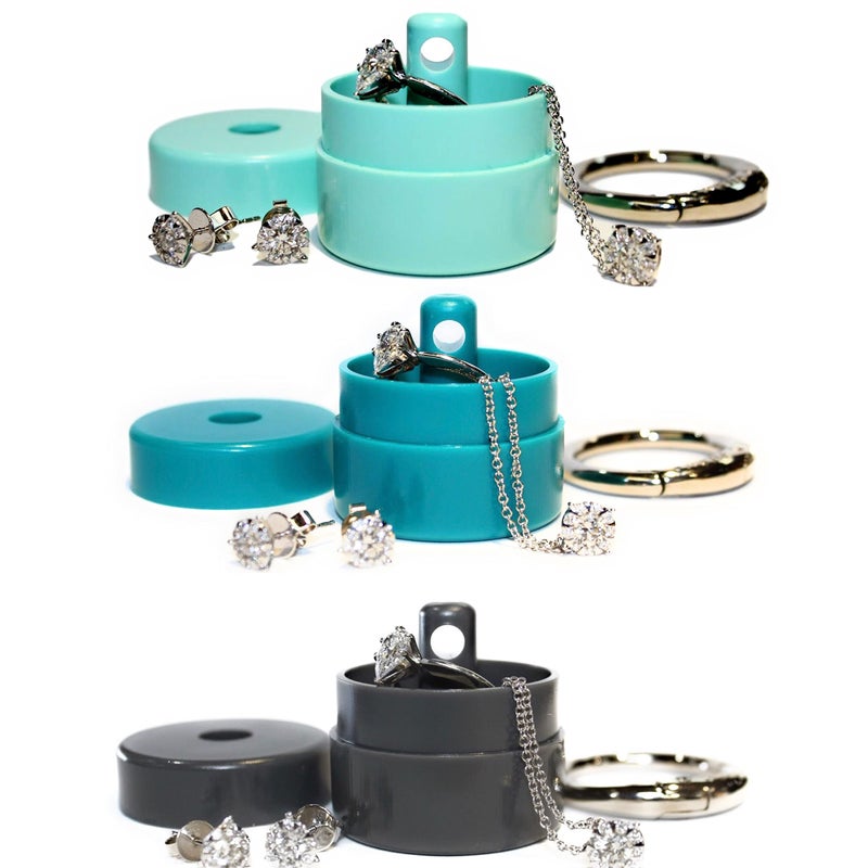 Lion Latch Travel Jewelry Box Case Ring Holder on Shark Tank Ring Holder for Women Girls with Keychain Small Jewelry Organizer Boxes Portable Ring Keeper Key Chain Jewelry Storage Case
