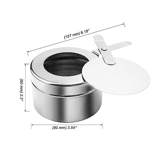 MOUYAT 6 PCS Chafing Fuel Holder with Cover, Stainless Steel Chafer Wick Fuel Sterno Canned Heat Holder for Buffet Warmer Barbecue Parties Chafing Dish - Image 2