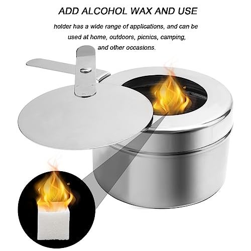 MOUYAT 6 PCS Chafing Fuel Holder with Cover, Stainless Steel Chafer Wick Fuel Sterno Canned Heat Holder for Buffet Warmer Barbecue Parties Chafing Dish - Image 3