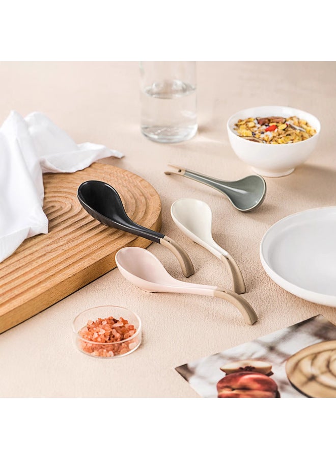 French Retro Four-color Small Soup Spoon Spicy Hot Bowl Noodle Restaurant Special Nut Powder Bucket Bowl Two-color Soup Bowl Spoon-Specifications:Four-color Small Spoon  - Image 2