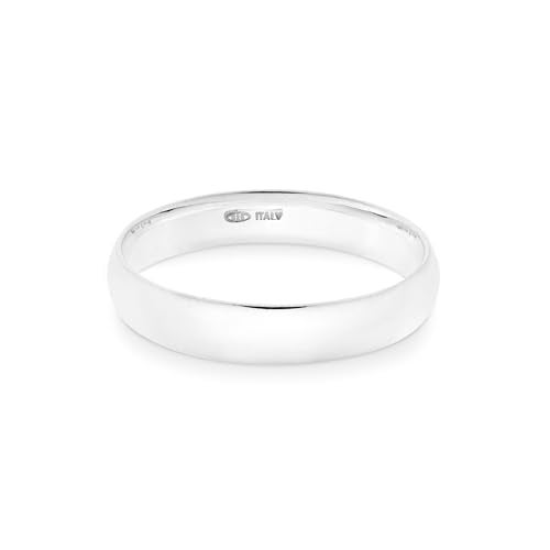 Miabella 925 Sterling Silver Comfort Fit Dome Band Ring 2mm, 4mm, 6mm for Women or Men, Made in Italy (4mm, 11) - Image 1