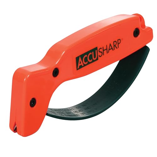AccuSharp Knife Sharpener, Ergonomic Comfortable Handle, Compact & Easy to Use, Restore and Hone Straight & Serrated Knives, Blaze Orange - Image 1