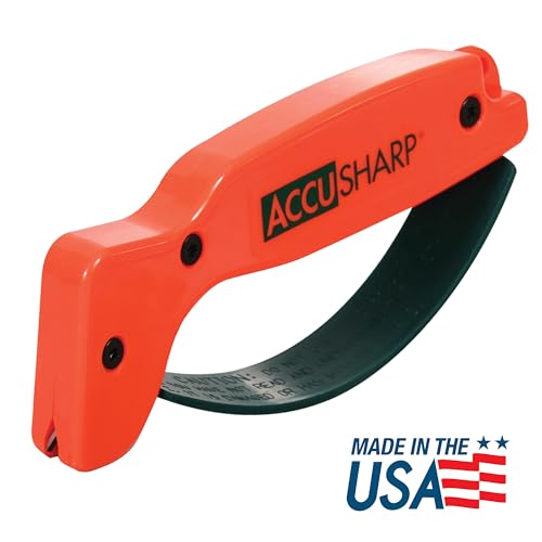 AccuSharp Knife Sharpener, Ergonomic Comfortable Handle, Compact & Easy to Use, Restore and Hone Straight & Serrated Knives, Blaze Orange - Image 2