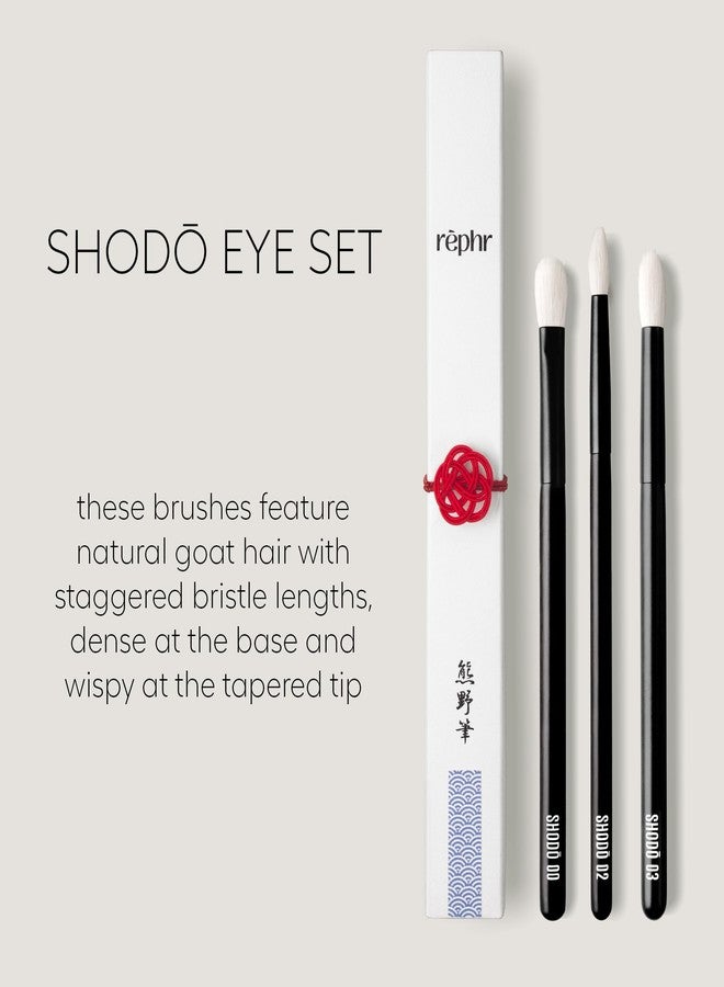 rephr Shodo Eye Set – 3 Handmade Japanese Makeup Brushes (Shodō 00, 02, 03) | Natural Goat Hair Bristles for Lid, Crease & Detail | Handade in Kumano, Japan - Image 4