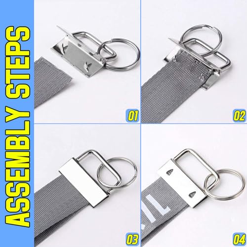 Uxney 1 Inch Gold Key Fob Hardware, 30 PCS Keychain Clamps with Split Rings for Wristlet Strap, Lanyard, Bag Tag Making and DIY Craft Supplies - Image 5