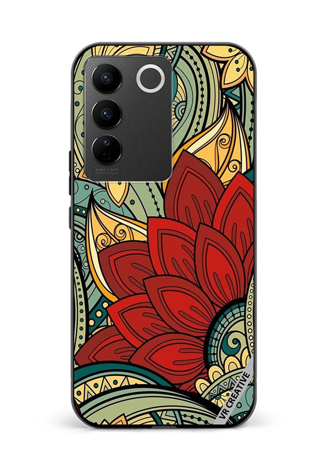 VR CREATIVE Protective Case Cover For Vivo V27e Flower Design Multicolour - Image 1