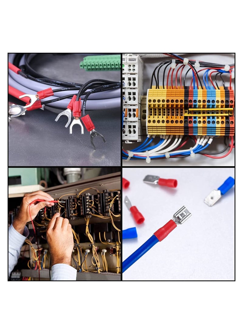 Generic - 280PCS Crimp Connectors 2.8mm 4.8mm 6.3mm Male And Female Spade Connector Kit 15 Types Crimp Terminals Electrical Connectors Includes Spade Ring Fork Wire Connectors - Image 1