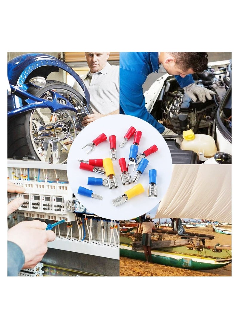 Generic - 280PCS Crimp Connectors 2.8mm 4.8mm 6.3mm Male And Female Spade Connector Kit 15 Types Crimp Terminals Electrical Connectors Includes Spade Ring Fork Wire Connectors - Image 1