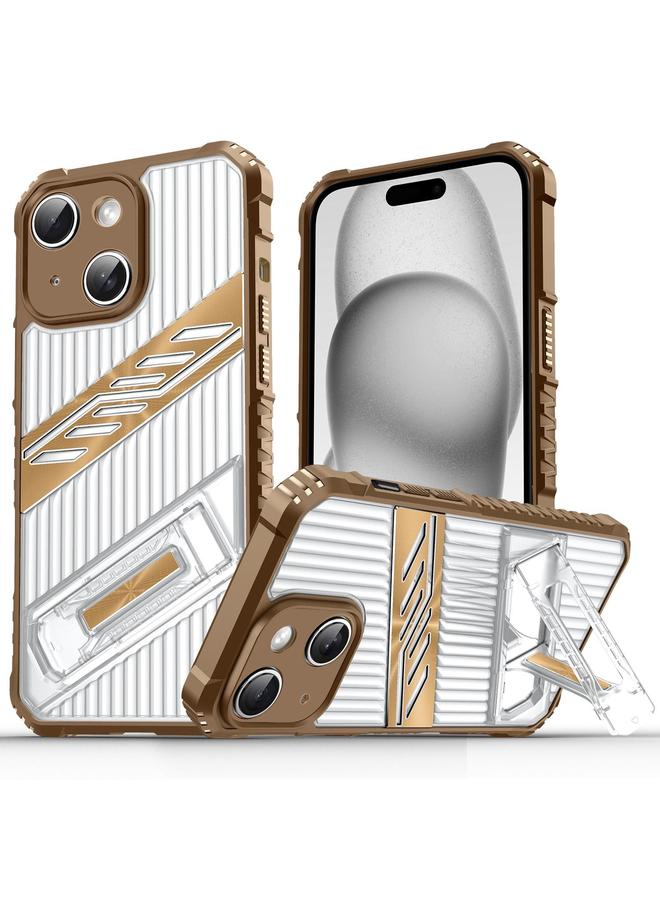 اس-توب جراب لهاتف iPhone 15 مع حامل مطلي بالكمبيوتر الشخصي، جراب هاتف هجين من مادة TPU - Image 1