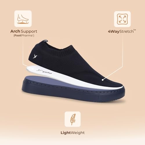 YOHO FreeStep spacious and casual slip on shoes | Comfortable for long hours of walking | Outperforms memory foam | Arch support Insole | Mystery Blue - UK 7 - Image 5