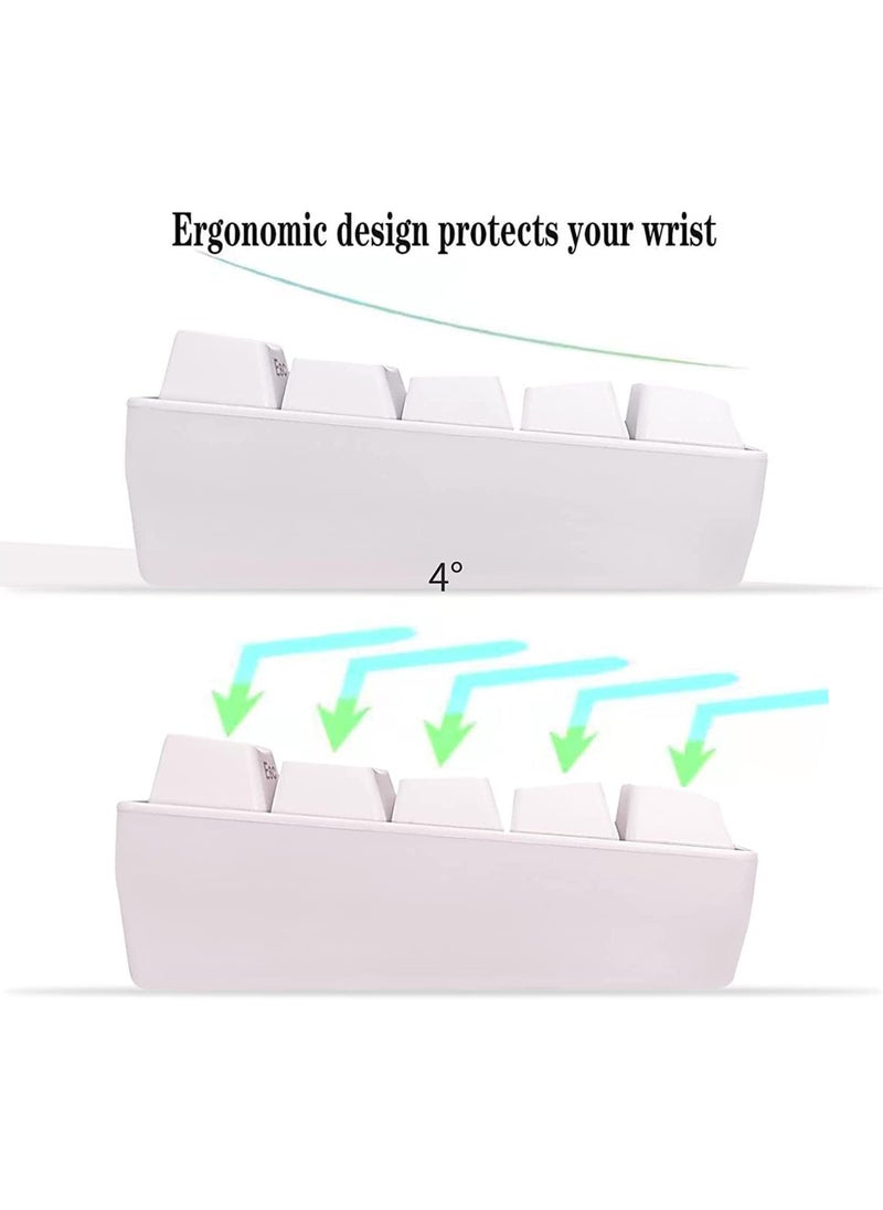 Rock Pow - Arabic English 60% Wired Gaming Keyboard 61 Keys RGB Backlit Wrist Rest Ultra-Compact Mini Waterproof Keyboard for PC Computer Gamer - Image 1