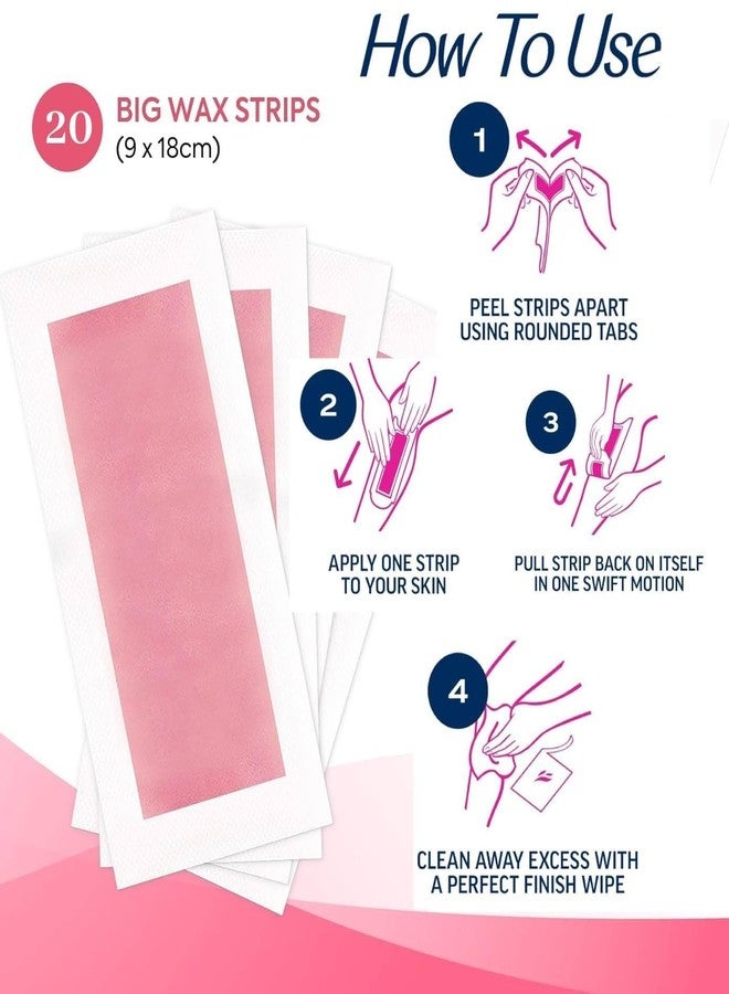 CUVLY Wax Strip Liposoluble Facial Wax Strips for Women - 20 Wax Strips + 4 Wax Wipes | Facial Hair Removal Face Wax Strip for Upper Lip, Eyebrows, Chin, Sidelocks Wax Hair RemovalKit(10*2) (Full Body Wax Strip) - Image 2