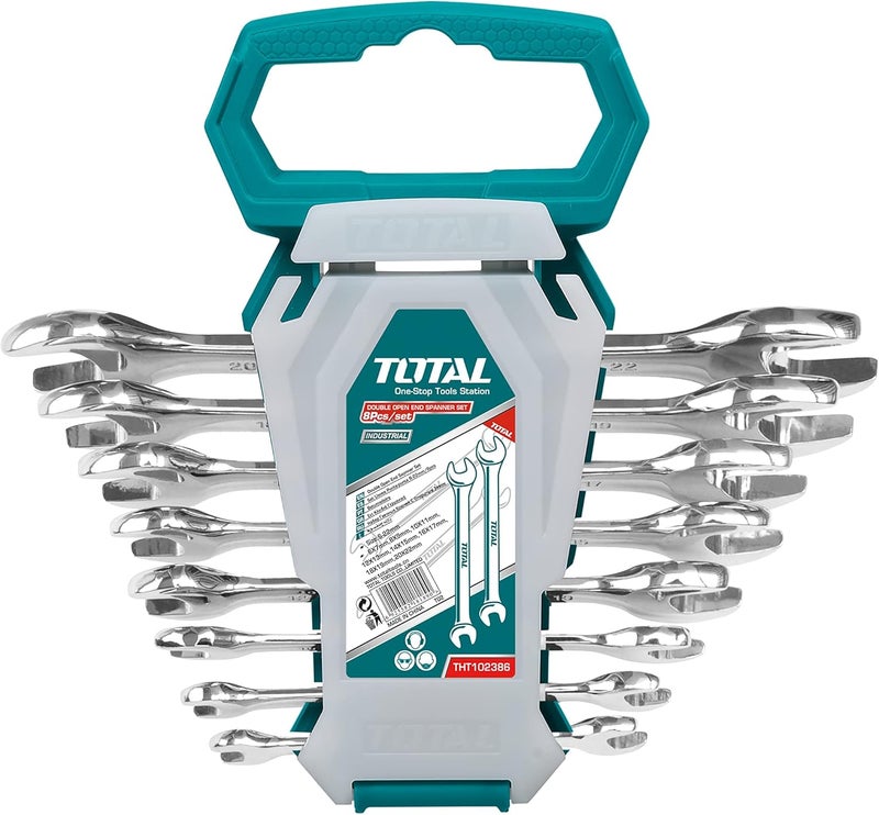 TOTAL طقم مفاتيح ربط مزدوجة مفتوحة 8 قطع 6-22 مم - Image 1
