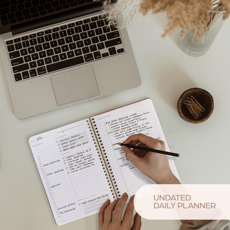 ZICOTO Beautiful Daily Planner And Notebook With Hourly Schedule - Aesthetic Spiral To do List Notepad to Easily Organize Your Tasks And Appointments - Stylish Book And School Or Office Supplies For Women - Image 5