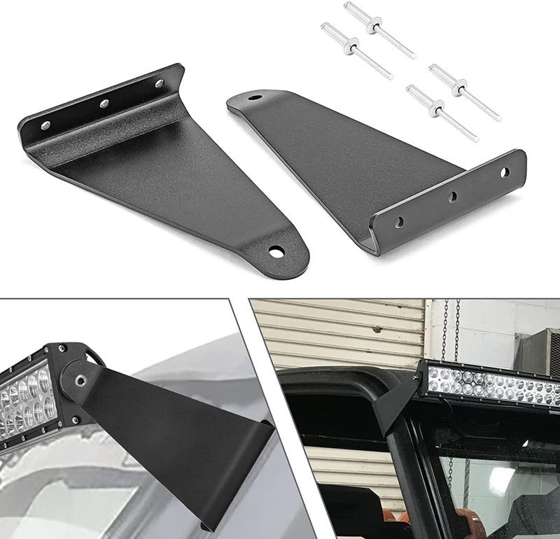 VPZMT Light Bar Mounting Bracket Upper Roof Windshield Pro-fit Cage 50"/52'' inch Curved Bracket Fits for Polaris Ranger 570/900/1000 Full Sizes