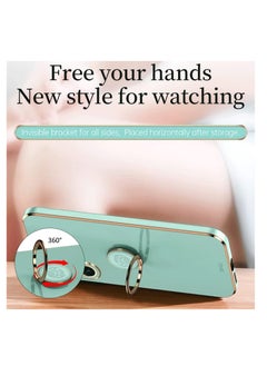 Aookay [1+2] Case for Xiaomi Redmi Note 13 Pro 5G Phone Case with Screen Protector, Electroplated Magnetic Protective Cover with Ring Stand, Stylish Slim Shockproof Case (Green, Note 13 Pro 5G)  - Image 3