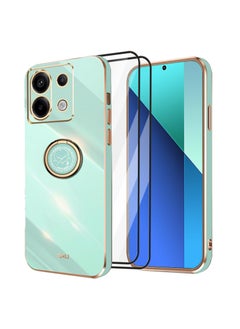 Aookay [1+2] Case for Xiaomi Redmi Note 13 Pro 5G Phone Case with Screen Protector, Electroplated Magnetic Protective Cover with Ring Stand, Stylish Slim Shockproof Case (Green, Note 13 Pro 5G)  - Image 1