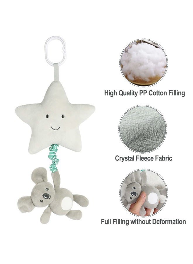 Blublu Park Baby Hanging Musical Toy With Music Box, Lullaby Pull Sensory for Babies Boys and Girls, Clip On Infant Pram Pushchair Cribs Strollers Car Seats, Star - Image 3