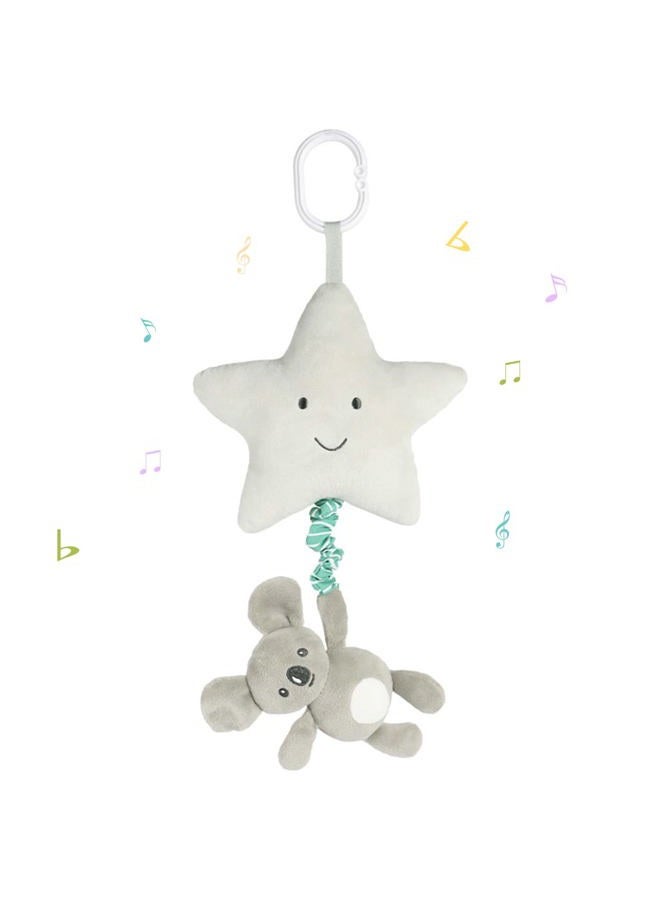 Blublu Park Baby Hanging Musical Toy With Music Box, Lullaby Pull Sensory for Babies Boys and Girls, Clip On Infant Pram Pushchair Cribs Strollers Car Seats, Star - Image 1