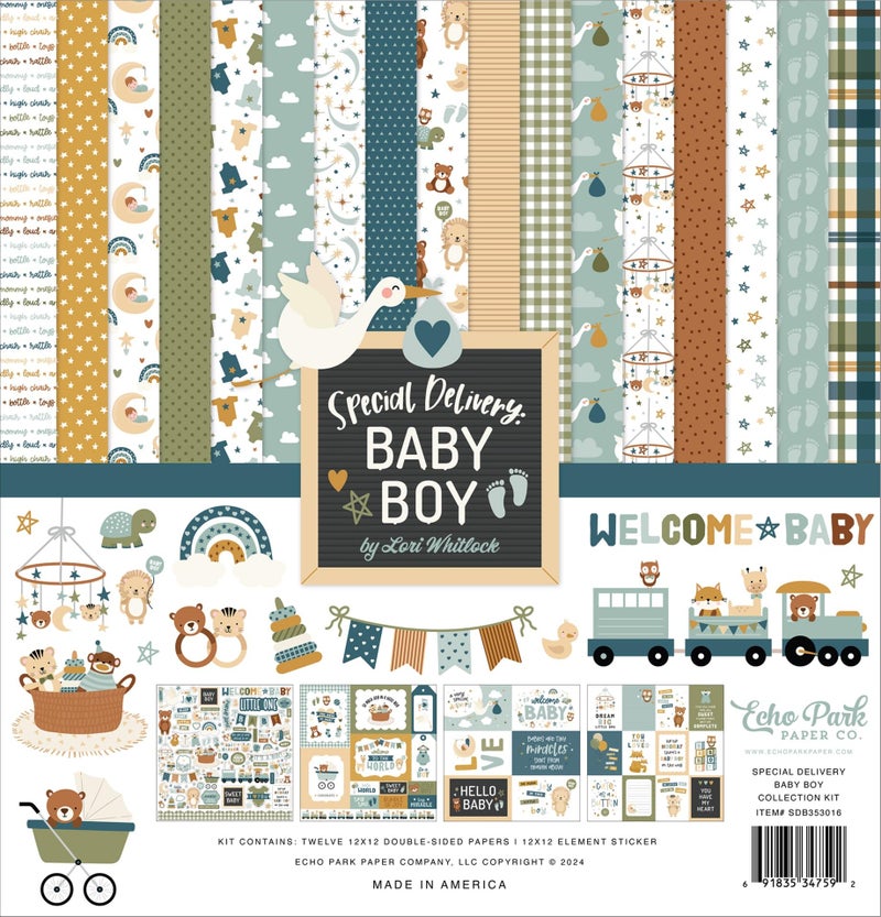 Echo Park Paper Special Delivery Baby Boy Collection Kit - Image 2