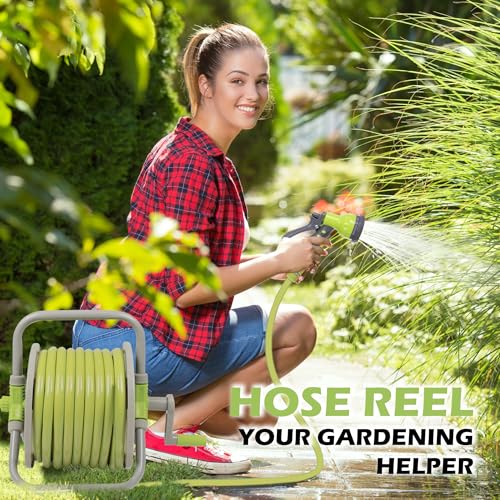 Neptune Simplify Farming Retractable Garden Hose Reel | Secure and Stable Hose Pipe 15 Meters | with 7-Patterns Spray Nozzle | Compact Design for Effortless Storage and Transport - Small - Image 2